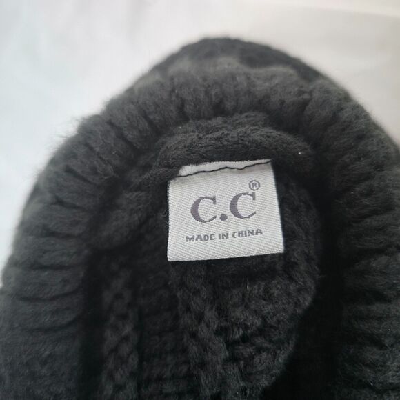 C.C Beanie Hats Women's OSFM Pink, Black and Tan 3 Pack Knit Acrylic - Picture 7 of 12